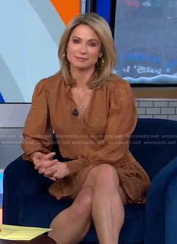 Amy’s brown metallic mini dress on Good Morning America