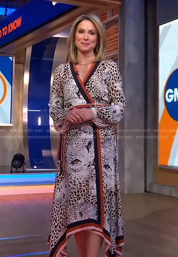 Amy’s leopard print wrap dress on Good Morning America