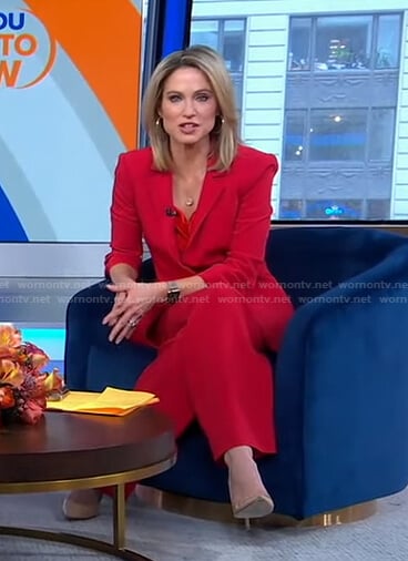 Amy’s red camisole and blazer on Good Morning America