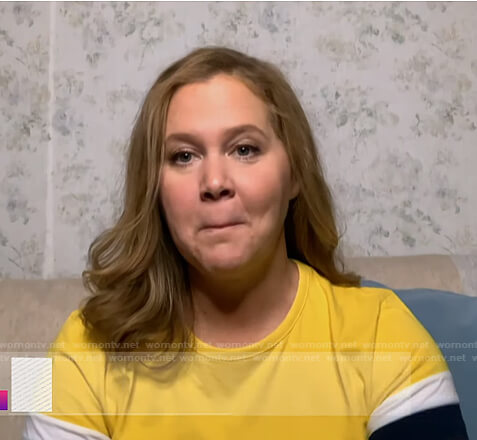 Amy Schumer's yellow colorblock tee on Today
