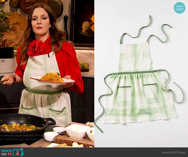 Amie Tie-Dye Apron by Anthropologie worn by Drew Barrymore on The Drew Barrymore Show