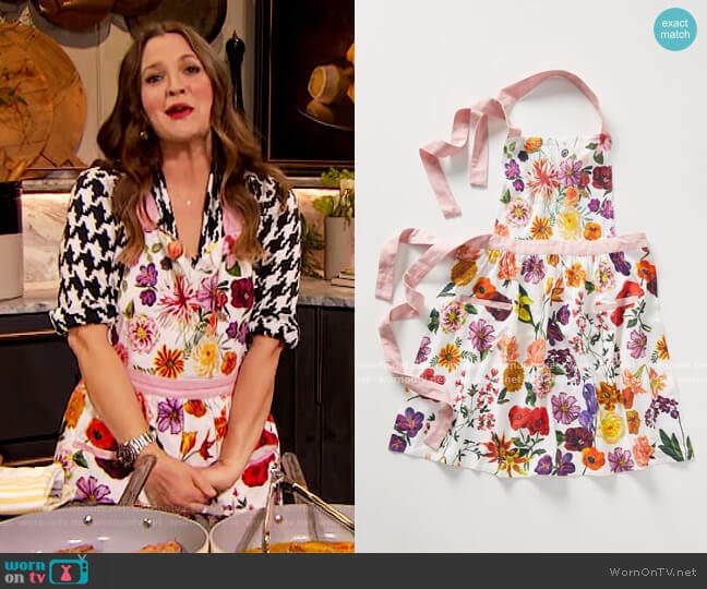 Nathalie Lete Helena Apron by Anthropologie worn by Drew Barrymore on The Drew Barrymore Show