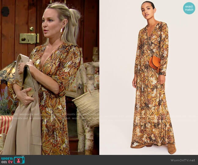 ba&sh Quartz Dress worn by Sharon Newman (Sharon Case) on The Young and the Restless