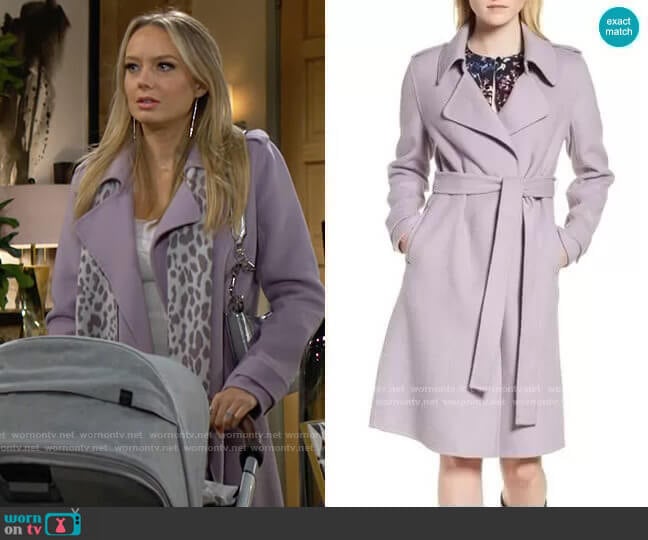 Badgley Mischka Chloe Coat worn by Abby Newman (Melissa Ordway) on The Young and the Restless