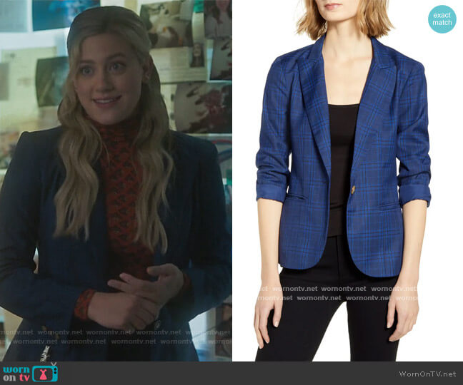 Trail Blazer Plaid Blazer by BB Dakota worn by Betty Cooper (Lili Reinhart) on Riverdale