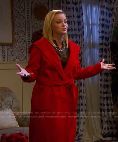 Belle’s red hooded wrap coat on Days of our Lives