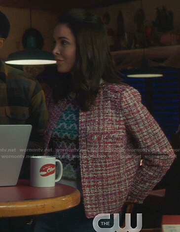 Bess's pink tweed jacket on Nancy Drew