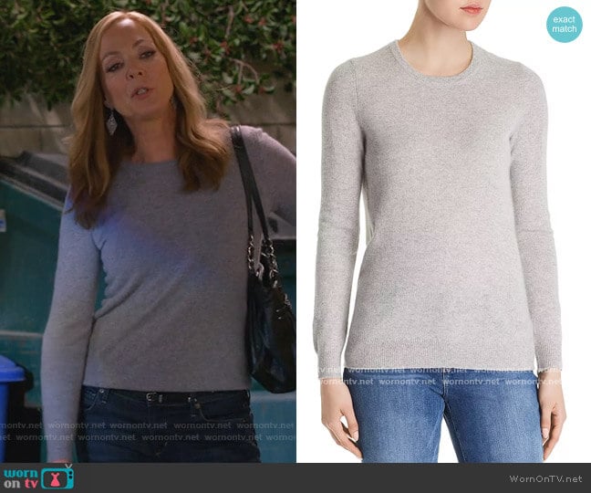 Crewneck Cashmere Sweater by C by Bloomingdales worn by Bonnie Plunkett (Allison Janney) on Mom