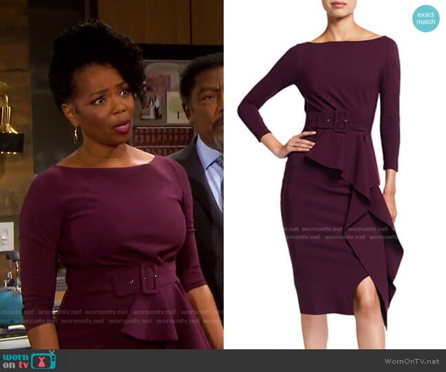 WornOnTV: Valerie’s purple belted ruffle dress on Days of our Lives ...