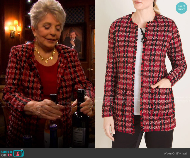 Tweed Open Front Jacket by Chico's worn by Julie Olson Williams (Susan Seaforth Hayes) on Days of our Lives