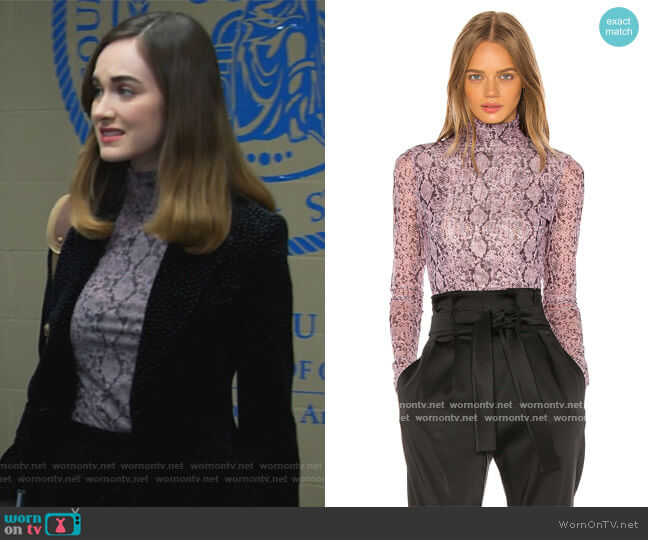 Python Turtleneck by Cinq a Sept worn by Samantha Powell (Audrey Corsa) on All Rise