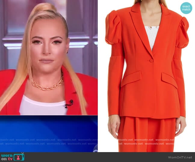 Starla Puff Sleeve Blazer by Cinq a Sept worn by Meghan McCain on The View