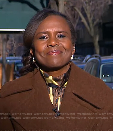 WornOnTV: Deborah's chain print tie neck blouse on Good Morning America, Deborah Roberts