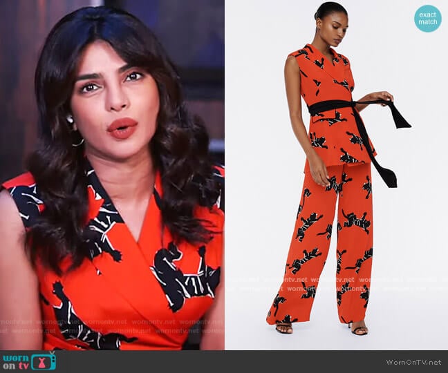 Bernice Cady-Blend Jumpsuit by Diane Von Furstenberg worn by Priyanka Chopra Jonas on The View