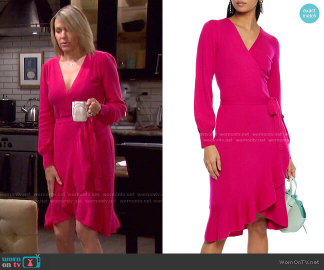 Kennedy Ruffled Wool and Cashmere-Blend Wrap Dress by Diane von Furstenberg worn by Nicole Walker (Arianne Zucker) on Days of our Lives