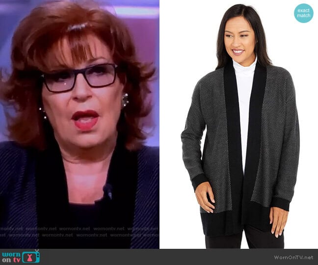 Shawl Collar Cardigan by Eileen Fisher worn by Joy Behar on The View