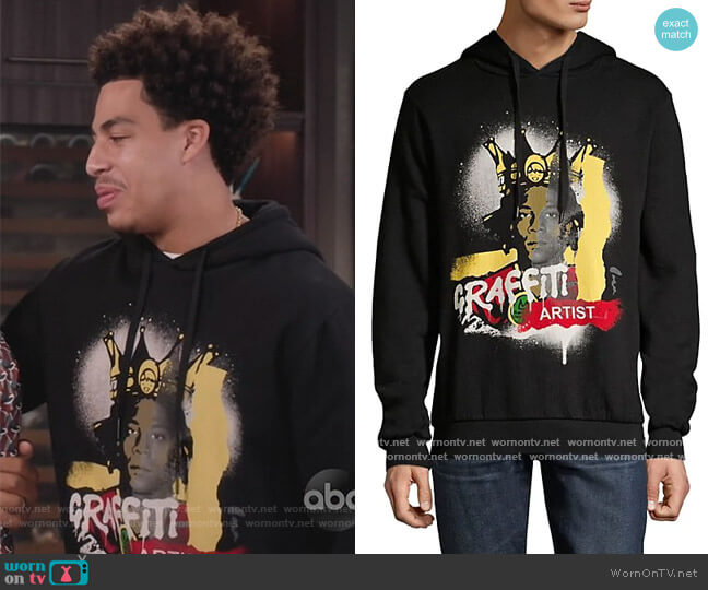 Basquiat Cotton Hoodie by Eleven Paris worn by Andre Johnson Jr (Marcus Scribner) on Blackish