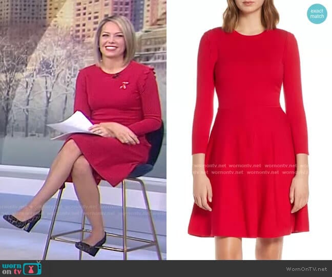 WornOnTV: Dylan’s pink scalloped shoulder knit dress on Today | Dylan ...