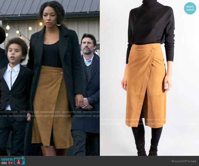 Forte Forte Suede Wrap Skirt worn by Cassie Dewell (Kylie Bunbury) on Big Sky