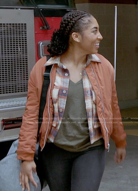 Gianna's plaid cropped shirt on Chicago Fire
