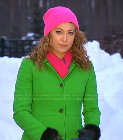 Ginger’s green coat on Good Morning America