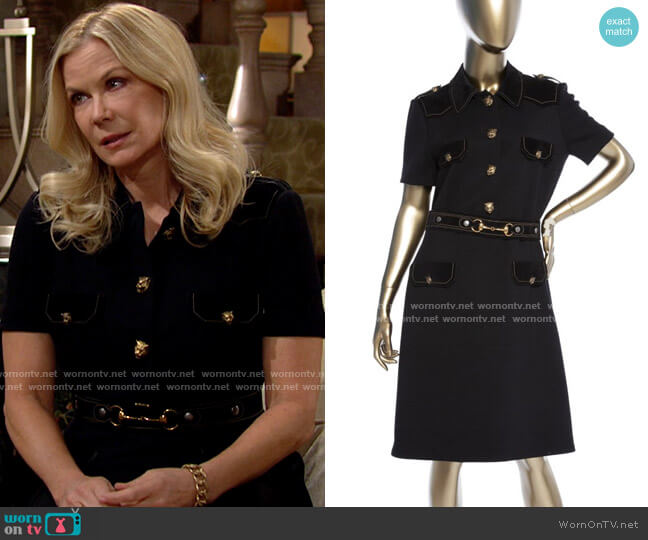 Gucci Wool Shirtdress worn by Brooke Logan (Katherine Kelly Lang) on The Bold and the Beautiful