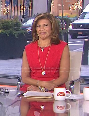 Hoda’s red a-line dress on Today