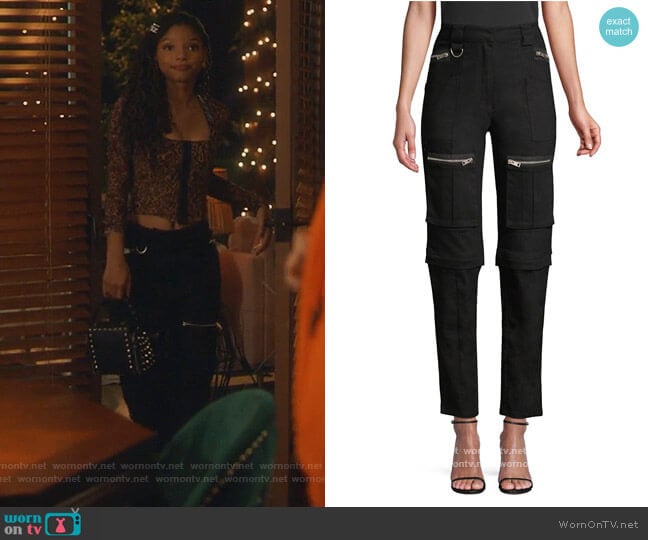 Ursa Cropped Slim Cargo Pants by I.Am.Gia worn by Skylar Forster (Halle Bailey) on Grown-ish