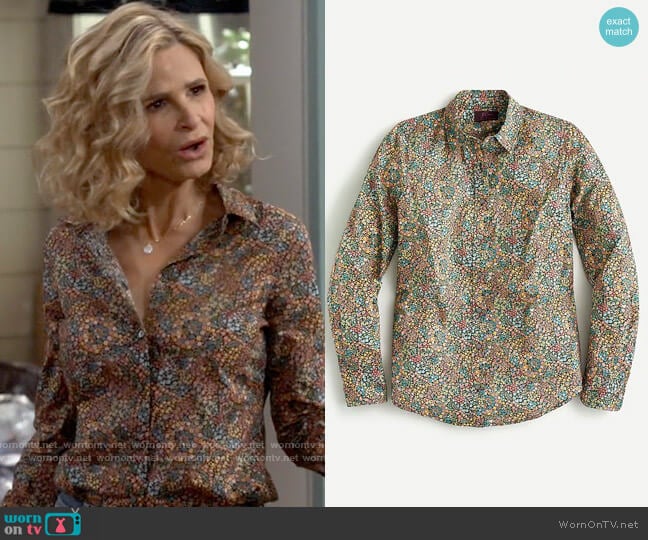 J. Crew Perfect shirt in Liberty® Little Marquess print worn by Jean Raines (Kyra Sedgwick) on Call Your Mother