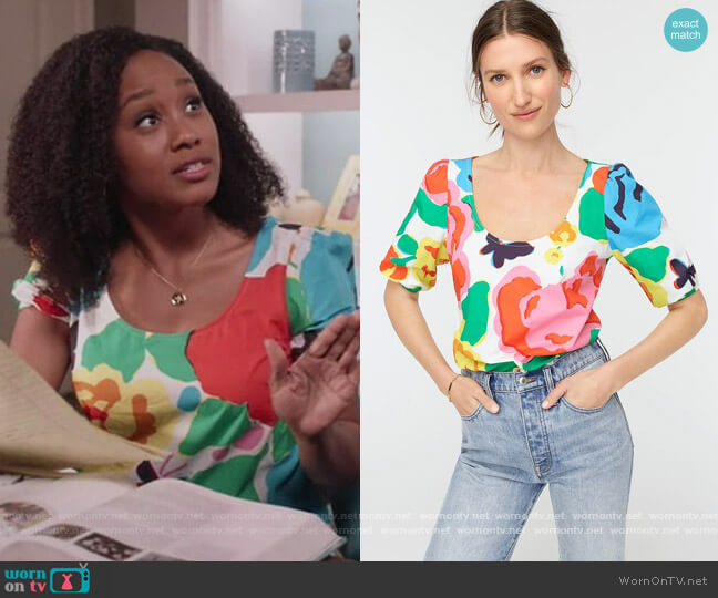 WornOnTV: Olivia’s floral scoop neck top on Black-ish | Katlyn Nichol ...