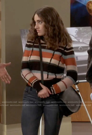 Jackie' multicolored stripe sweater on Call Your Mother