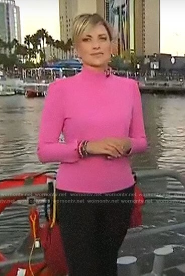 Jamie Yuccas’s pink mock neck top on CBS This Morning