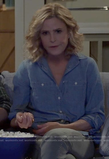 Jean’s chambray shirt on Call Your Mother