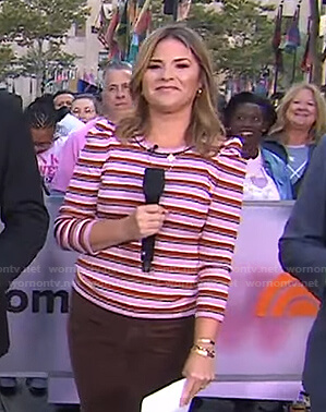 Jenna’s pink striped puff sleeve top on Today