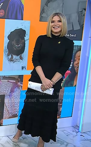 Jenna's black ruffled midi dress on Today