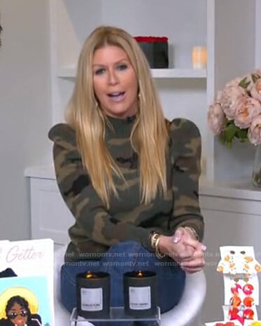 Jill’s puff sleeve camo sweater on Today