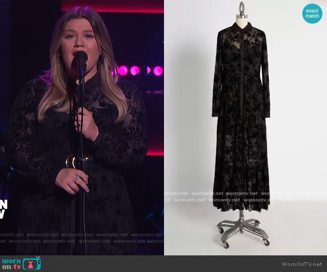 Pure Drama Maxi Dress by Joe Brown worn by Kelly Clarkson on The Kelly Clarkson Show