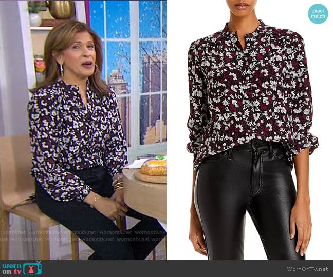 Myella Floral Puff Sleeve Silk Top by Joie worn by Hoda Kotb on Today