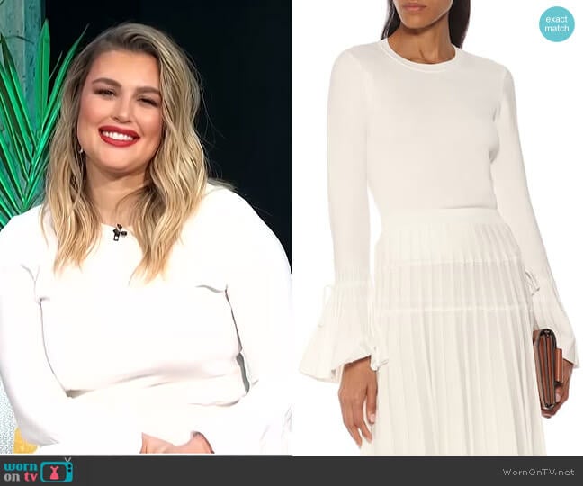 Iris Cotton-Blend Knit Top by Jonathan Simkhai worn by Carissa Loethen Culiner on E! News