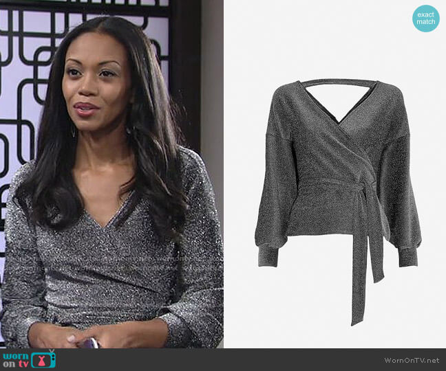 WornOnTV: Amanda’s metallic wrap top on The Young and the Restless ...