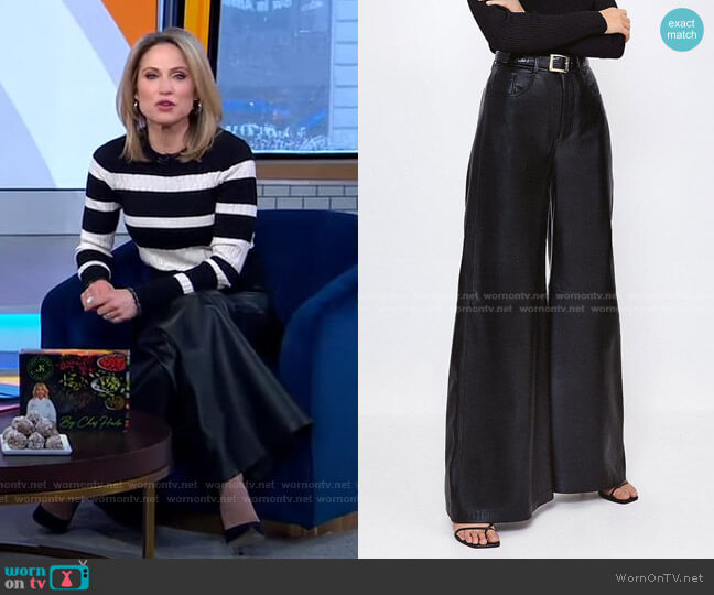 WornOnTV: Amy’s striped sweater and wide-leg leather pants on Good ...