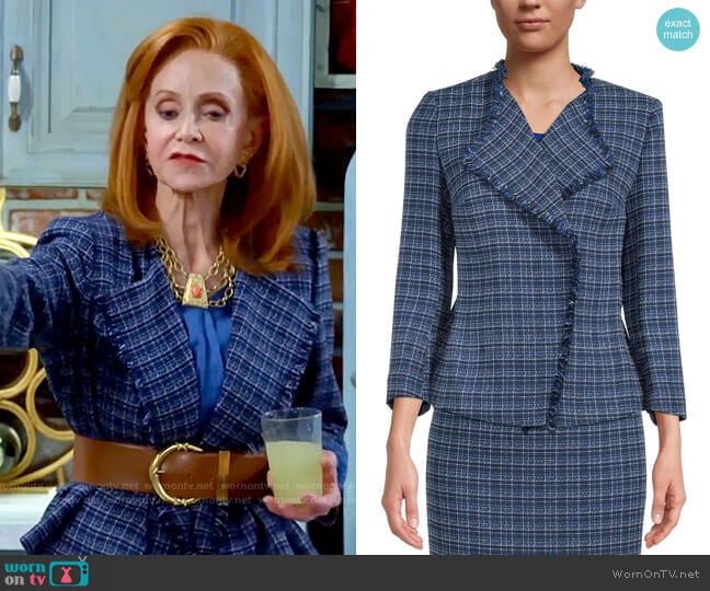 Kasper Tweed Fringe Jacket worn by Sheila (Swoosie Kurtz) on Call Me Kat