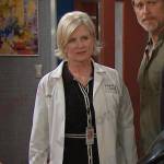 Kayla’s black contrast stripe shirtdress on Days of our Lives