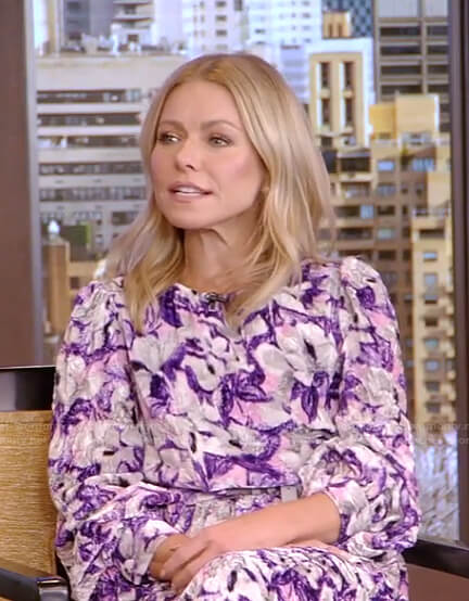 Kelly’s purple floral dress on Live with Kelly and Ryan