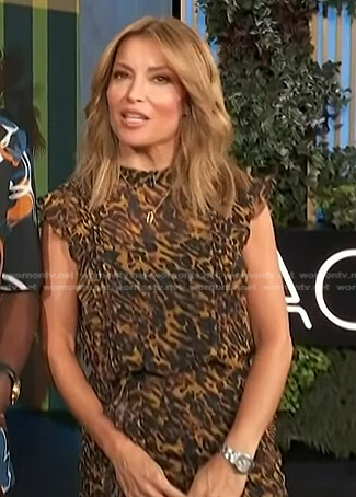 Kit’s leopard ruffle mini dress on Access Hollywood