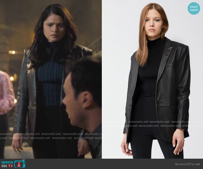 Mackage Tracy Leather Blazer worn by Mel Vera (Melonie Diaz) on Charmed