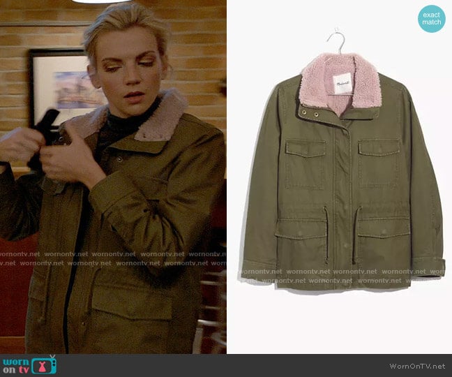 Madewell Sherpa Trimmed Surplus Jacket worn by Sylvie Brett (Kara Killmer) on Chicago Fire