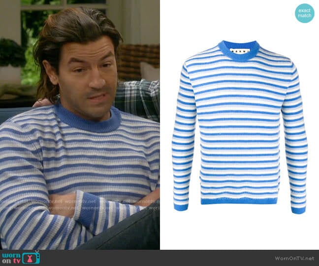 Marni Striped Rib Knit Jumper worn by Ryan Vogelson (Jordan Masterson) on Last Man Standing