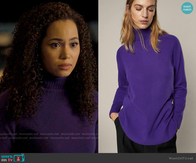 Massimo Dutti Wool and cashmere high neck sweater worn by Macy Vaughn (Madeleine Mantock) on Charmed
