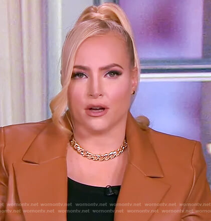 Meghan’s brown leather blazer on The View
